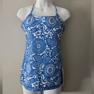 Lululemon Athletica Blue and White Patterned Workout Top